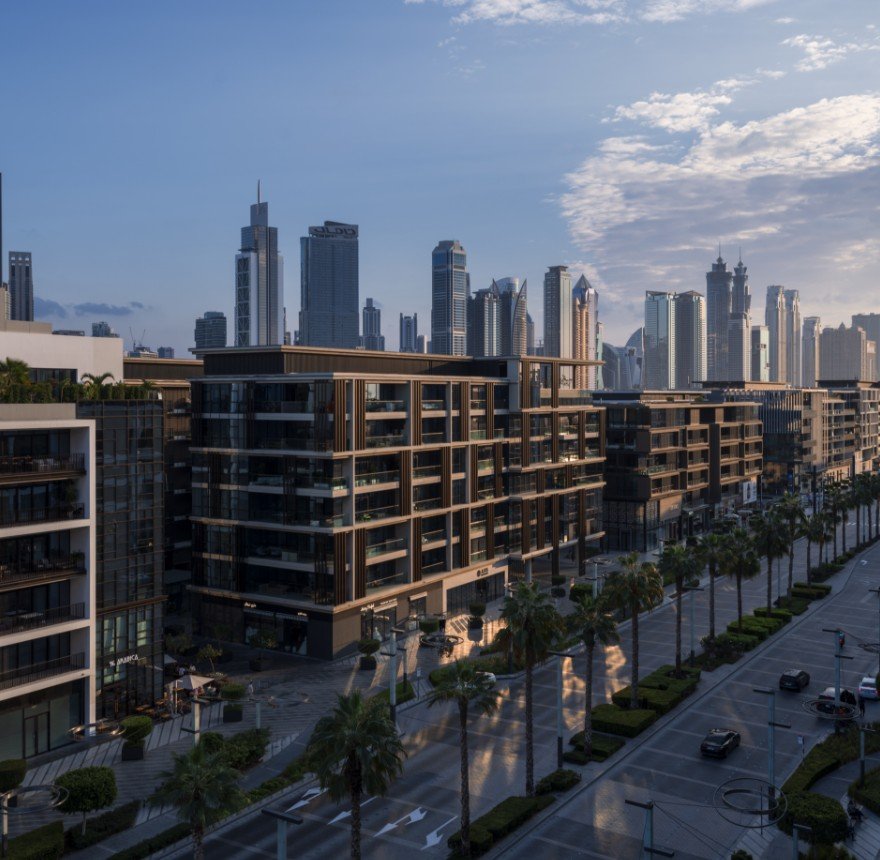 Homes and landscaping in City Walk, Dubai