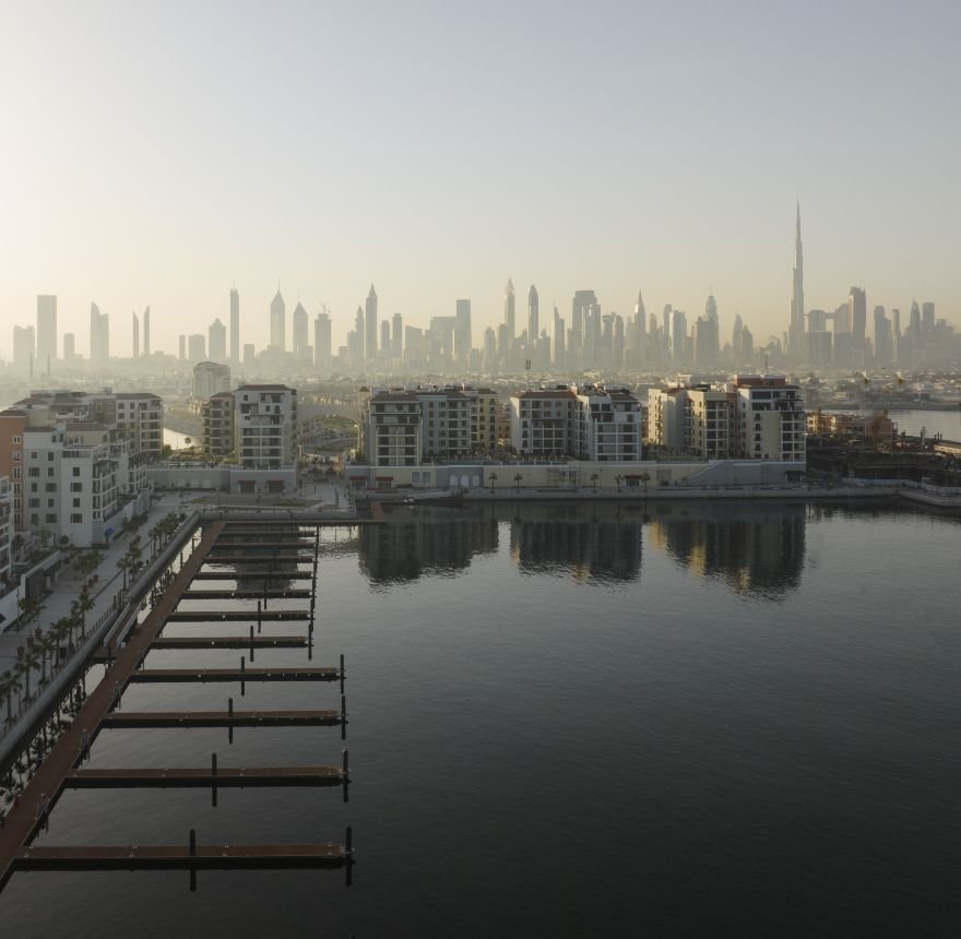 Homes and landscaping in La Mer, Dubai